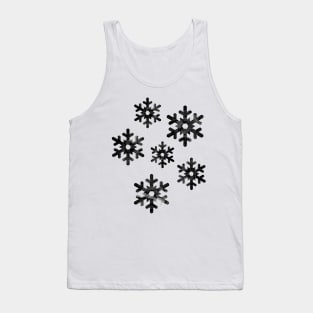 Watercolor Snowflakes (Black) Tank Top